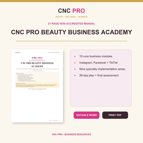 CNC PRO Beauty Business Starter Bundle | 7 Editable Toolkits for Salon & Mobile Pros